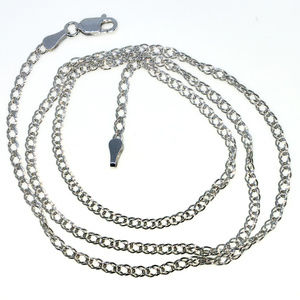 white gold on silver plain spiga Chain Necklace